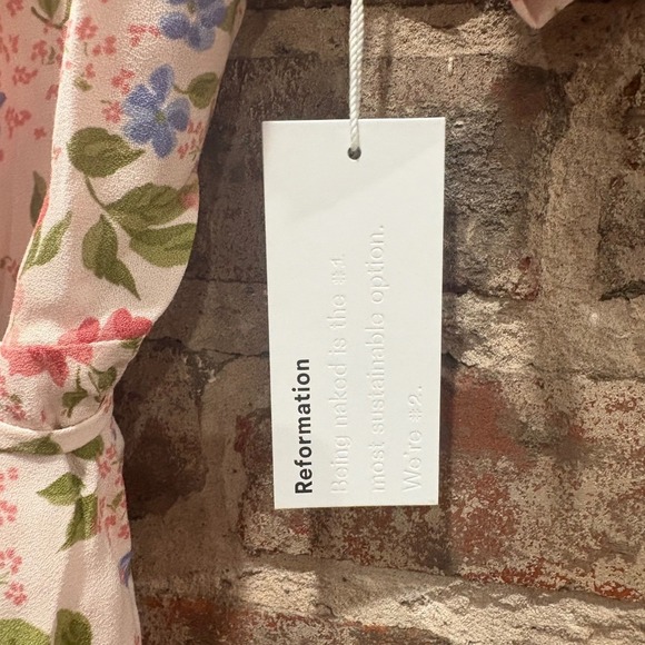 NWT Reformation Laurent Pink Floral Wrap Midi Dress V-Neck Size Small - Picture 7 of 10